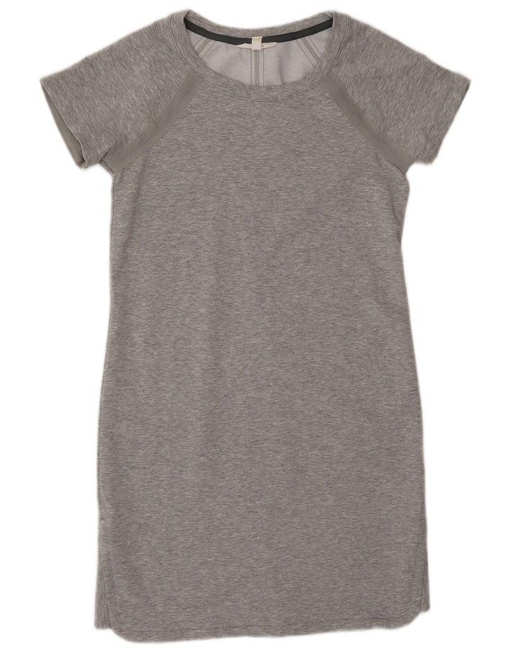 Athleta Γυναικείο T-Shirt φόρεμα UK 10 Small Grey Flecked Polyester