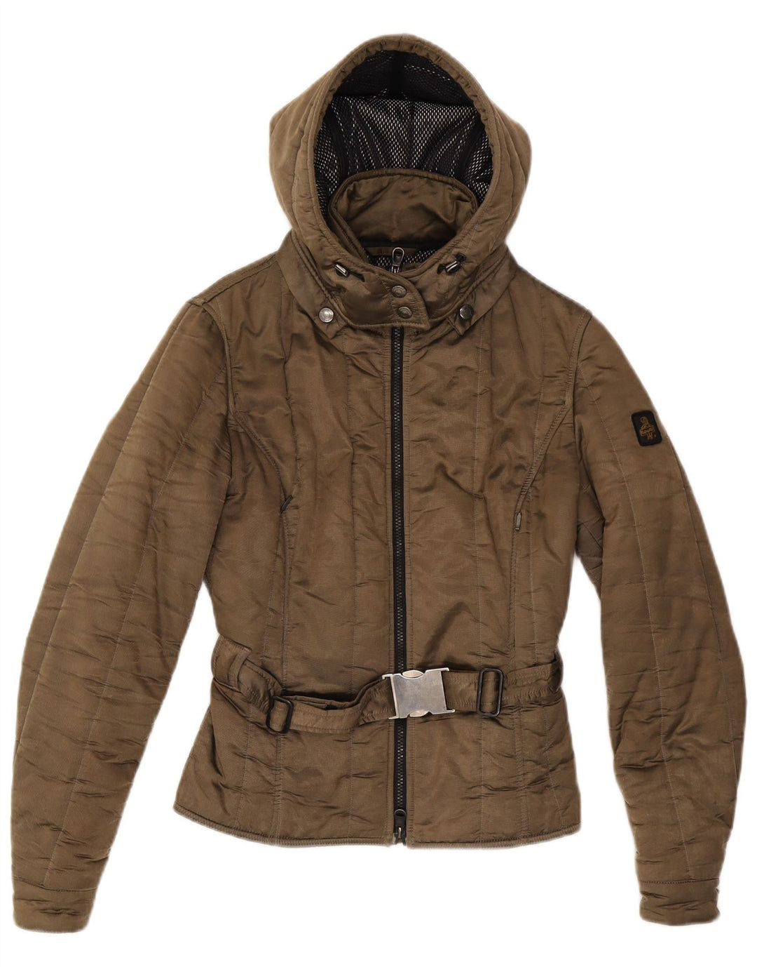 Refrigiwear Γυναικείο καπιτονέ μπουφάν με κουκούλα UK 14 μεσαίο καφέ πολυαμίδιο