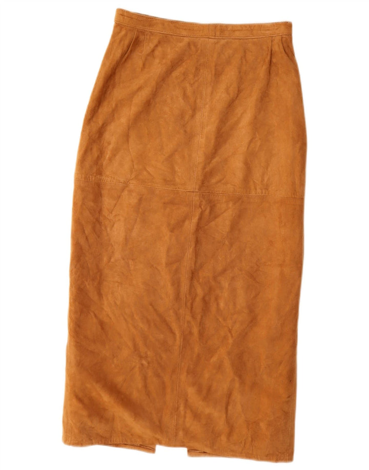 Vintage Γυναικεία Suede Midi Φούστα W28 Medium Beige