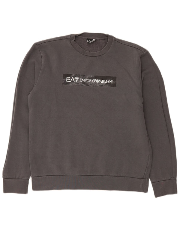 Ανδρικό γραφικό φούτερ Emporio Armani Jumper Μεσαίο γκρι βαμβακερό