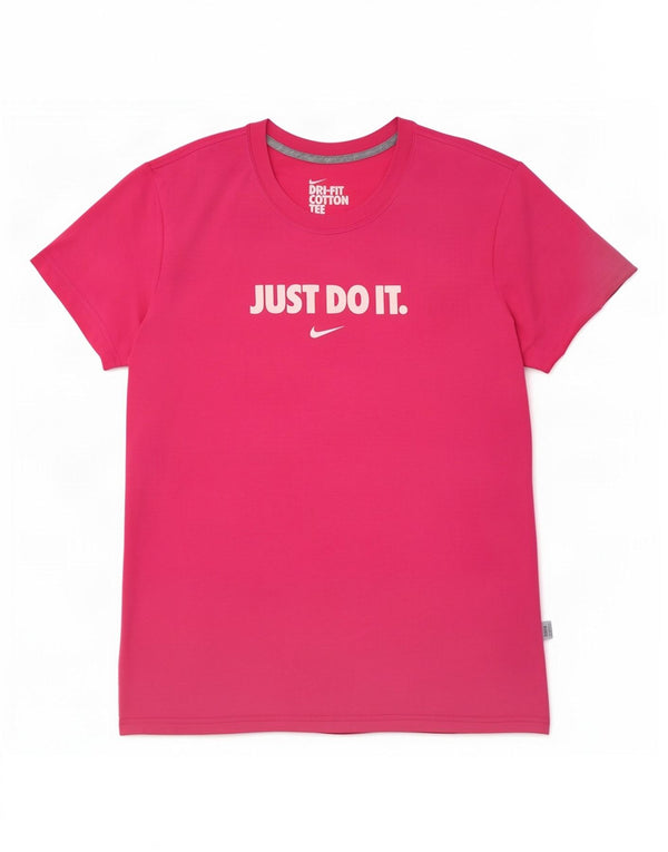 Γυναικείο γραφικό μπλουζάκι Nike Dri Fit UK 20/22 XL Ροζ βαμβακερό