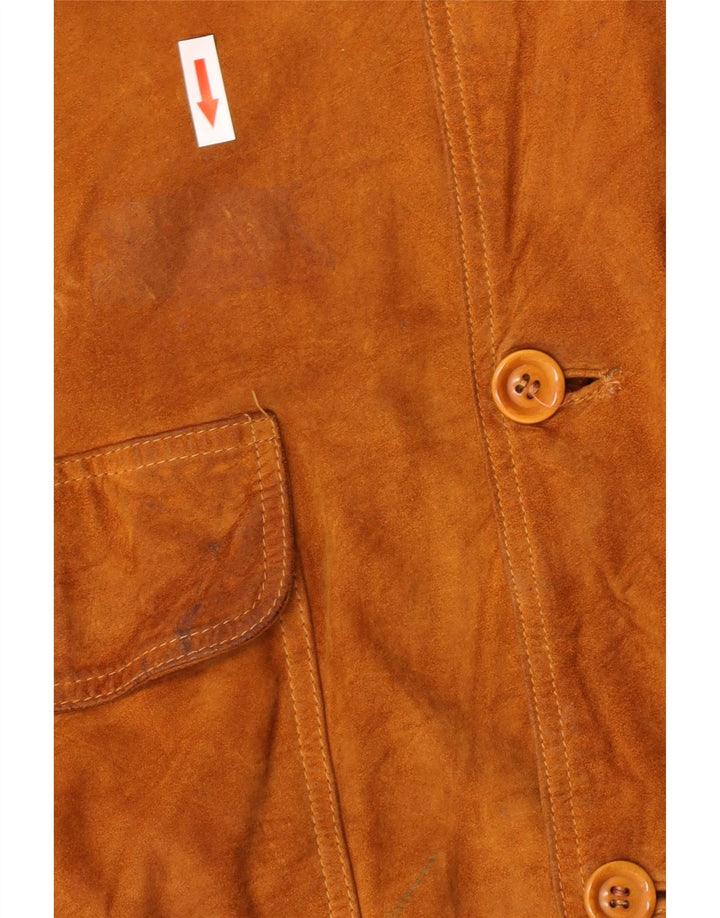 Ανδρικό Suede Bomber Jacket Harry&Moore EU 56 3XL Beige Leather