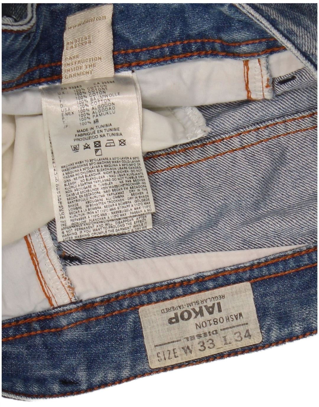 Diesel Ανδρικά Iakop Distressed Slim Jeans W33 L34 Blue Cotton