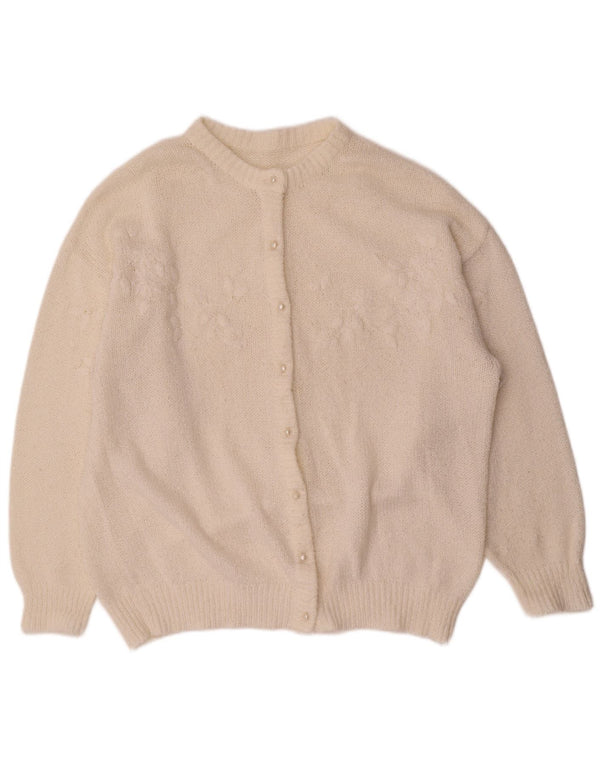 Vintage Γυναικεία Ζακέτα UK 18 XL Λευκό Ακρυλικό