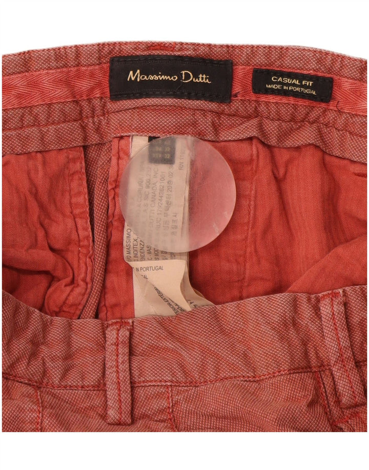 MASSIMO DUTTI Ανδρικό παντελόνι Chino σε καθημερινή εφαρμογή EU 42 Large W32 L32 Red