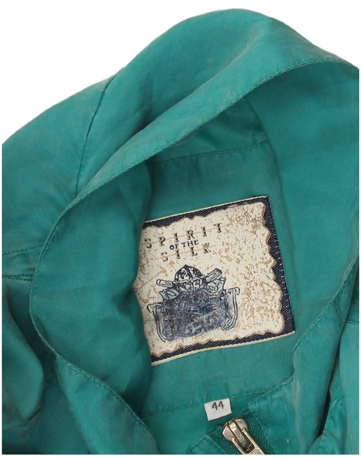 Vintage Γυναικείο Παλτό IT 44 Medium Turquoise Silk