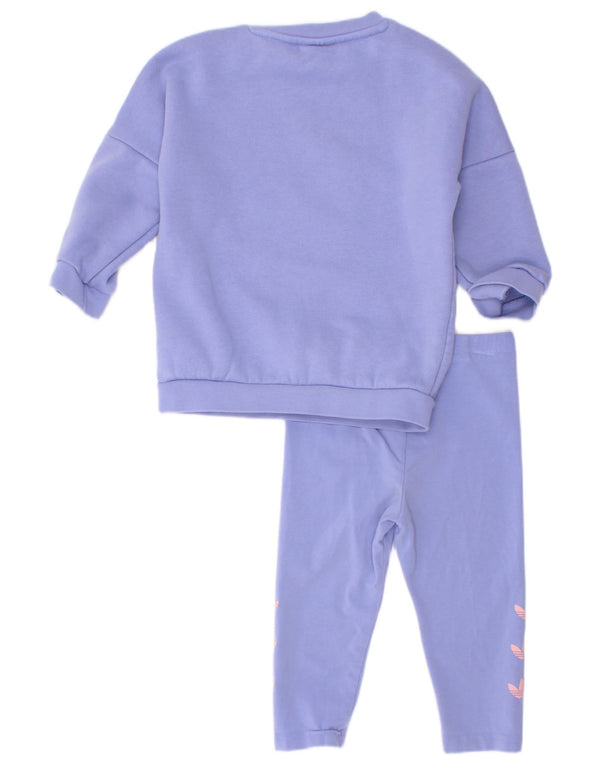 Adidas Baby Girls Graphic Ολόσωμη φόρμα 9-12 μηνών μωβ βαμβακερή
