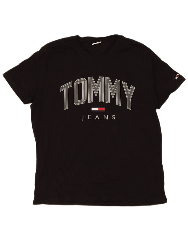 Ανδρικό γραφικό T-Shirt Tommy Hilfiger Top XL Μαύρο βαμβακερό