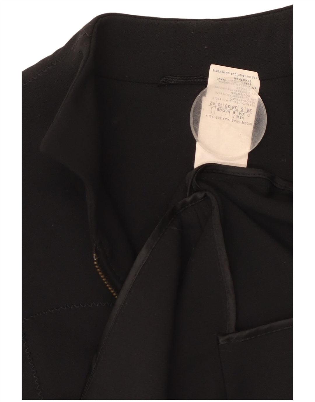 VINTAGE Γυναικείο σακάκι UK 10 Small Black Polyester