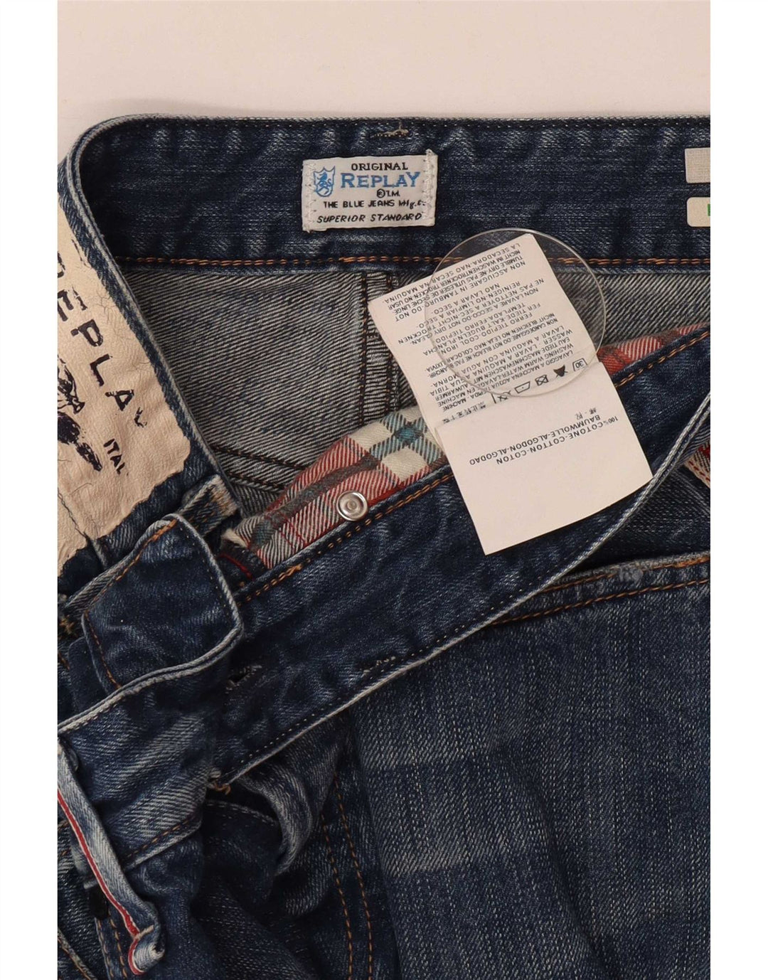 Replay Ανδρικά Distressed Slim Jeans W34 L34 Blue Cotton
