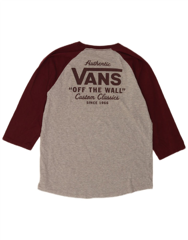 Vans Ανδρικό γραφικό τοπ 3/4 μανίκι μεγάλο γκρι χρώμα, βαμβακερό
