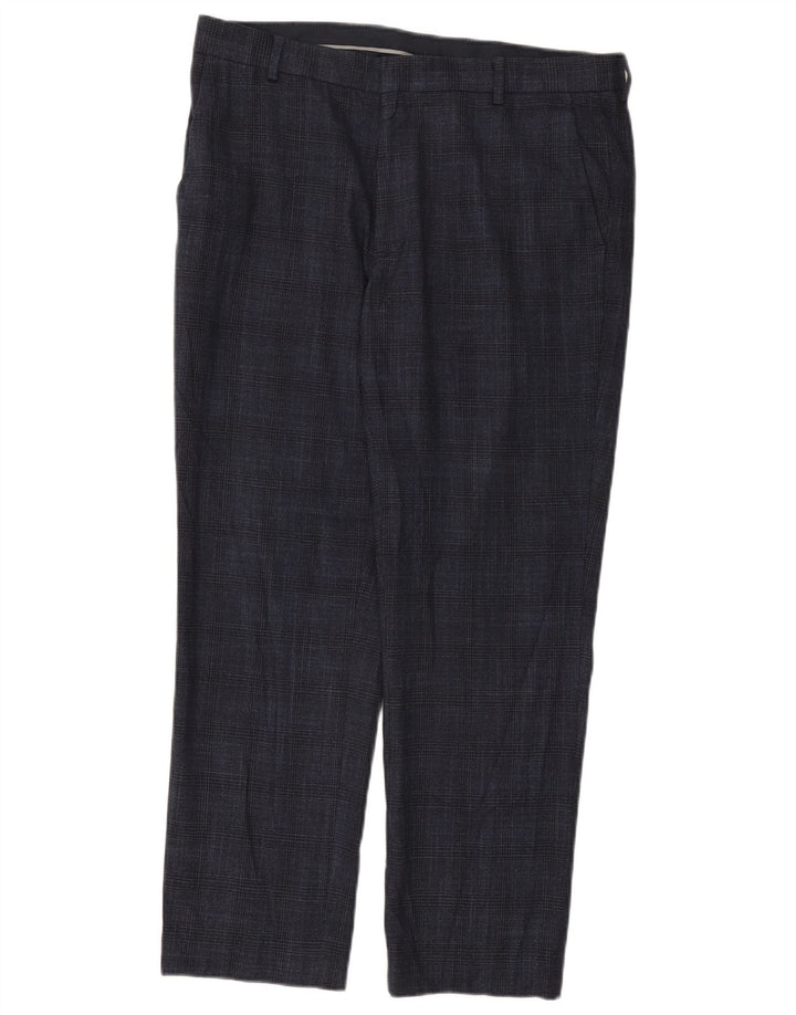 Ανδρικό παντελόνι Chino Marks & Spencer W34 L29 Navy Blue Houndstooth