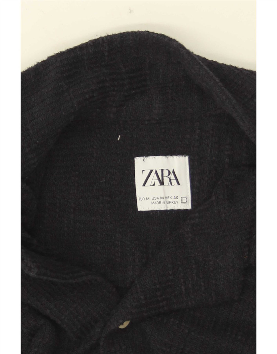 Zara Γυναικείο κοντομάνικο πουκάμισο μεσαίο μπλε ναυτικό
