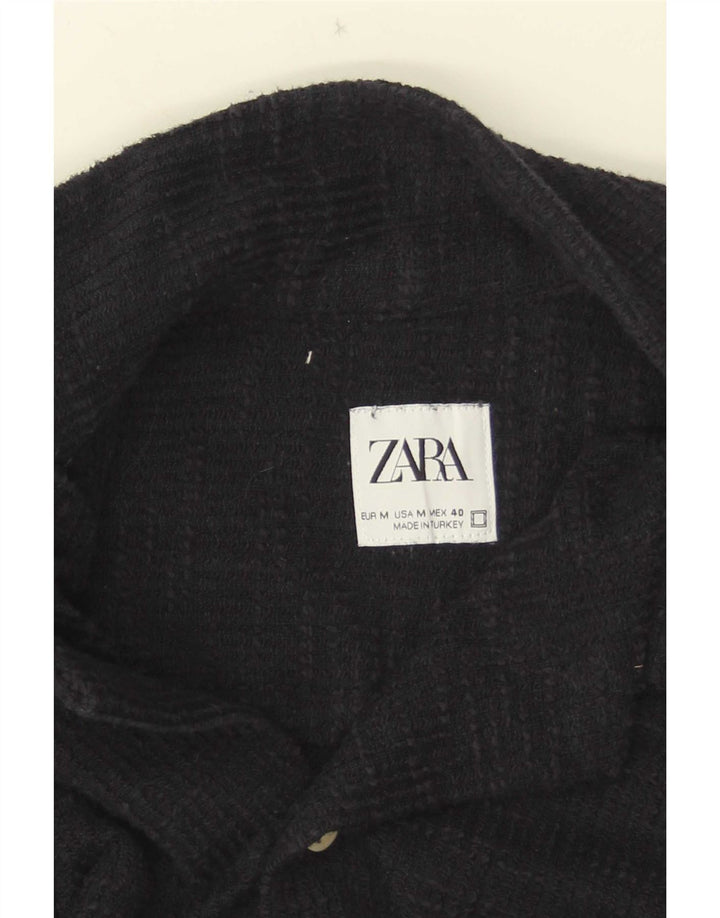 Zara Γυναικείο κοντομάνικο πουκάμισο μεσαίο μπλε ναυτικό