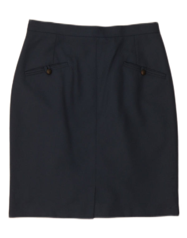 Γυναικεία Pencil Φούστα VINTAGE Medium W28 Navy Blue Wool