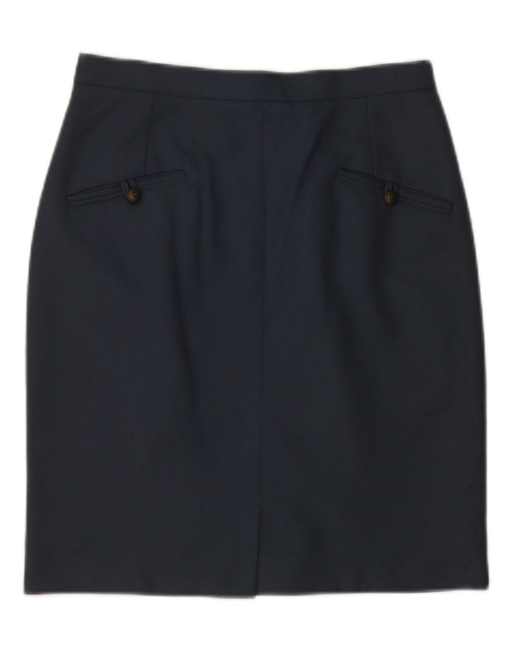 Γυναικεία Pencil Φούστα VINTAGE Medium W28 Navy Blue Wool
