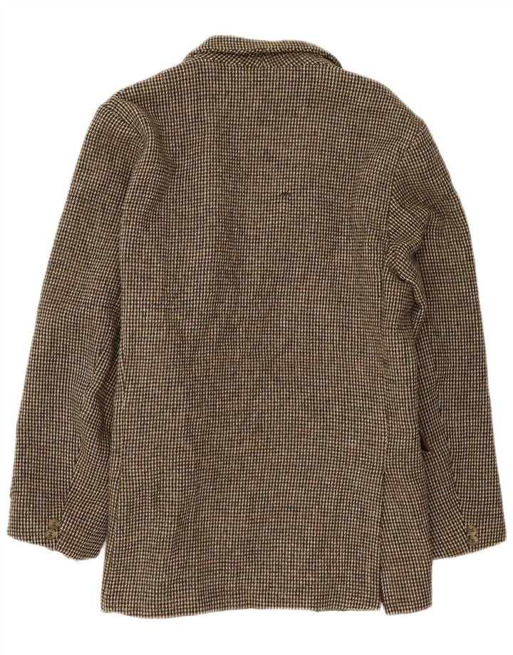 Ανδρικό μπουφάν Harris Tweed με 3 κουμπιά σακάκι UK 40 Large Brown Check New Wool