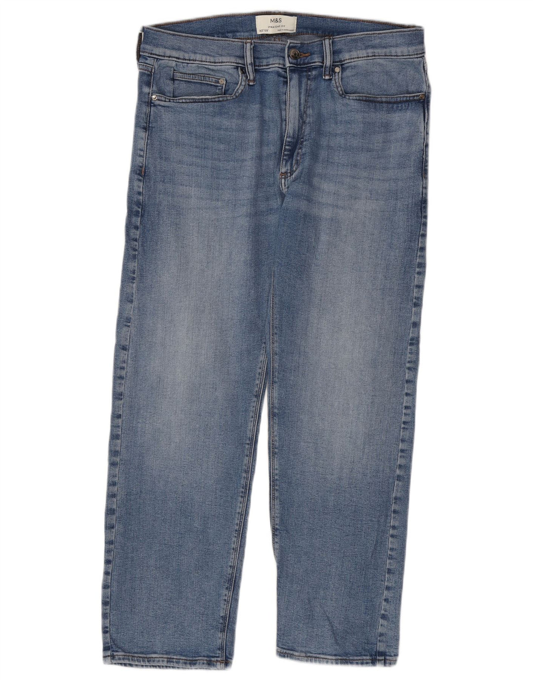 Ανδρικό τζιν ίσιο Marks & Spencer W32 L29 Μπλε βαμβακερό