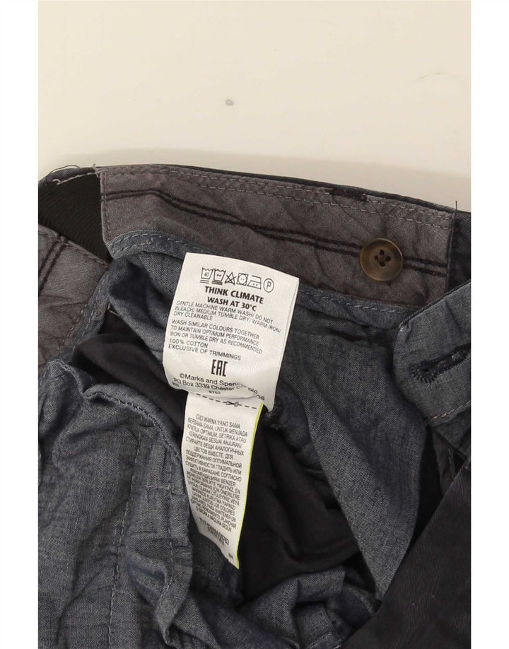 Marks & Spencer Ανδρικό κανονικό παντελόνι Chino W34 L29 Navy Blue Cotton