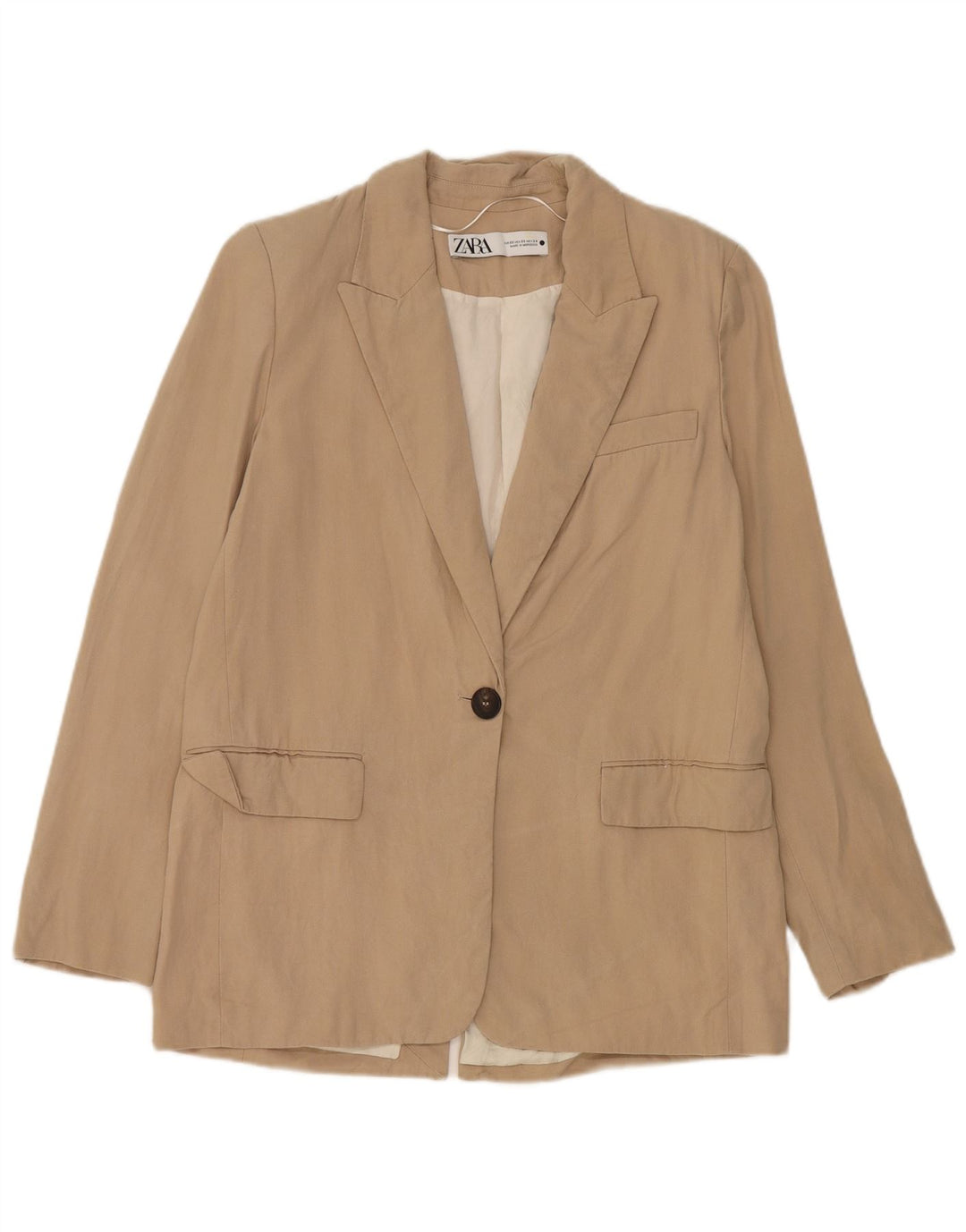 Zara Γυναικείο Μπουφάν Blazer UK 6 XS Μπεζ Lyocell