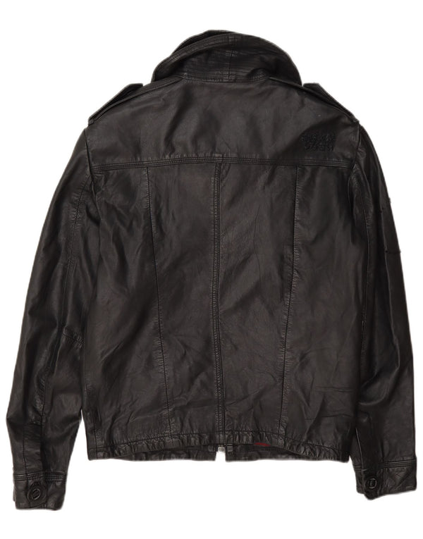 Superdry Γυναικείο Military Δερμάτινο Μπουφάν UK 10 Small Black