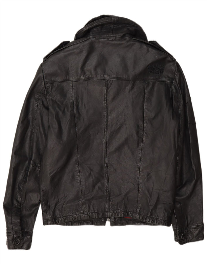 Superdry Γυναικείο Military Δερμάτινο Μπουφάν UK 10 Small Black