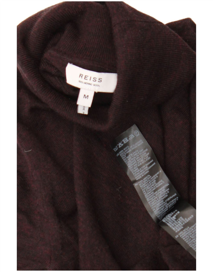 Ανδρικό πουλόβερ Reiss Roll Neck, Μαλλί μεσαίο μπορντό