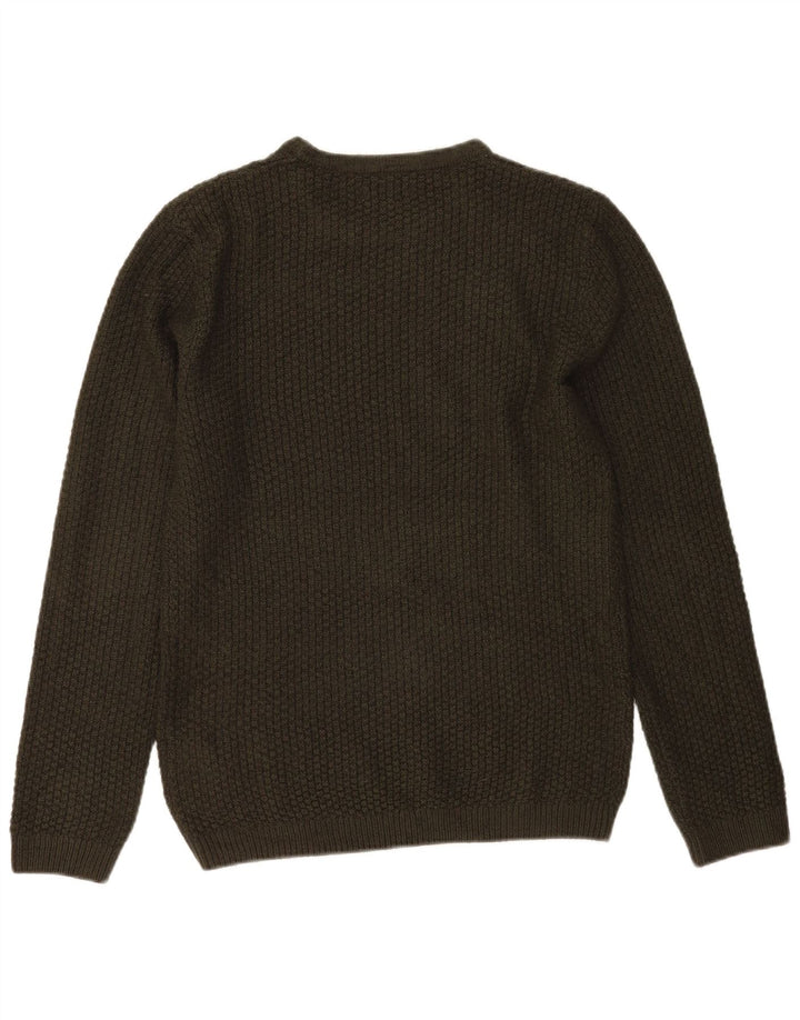 Jack & Jones Ανδρικό πουλόβερ με λαιμόκοψη, μικρό χακί ακρυλικό