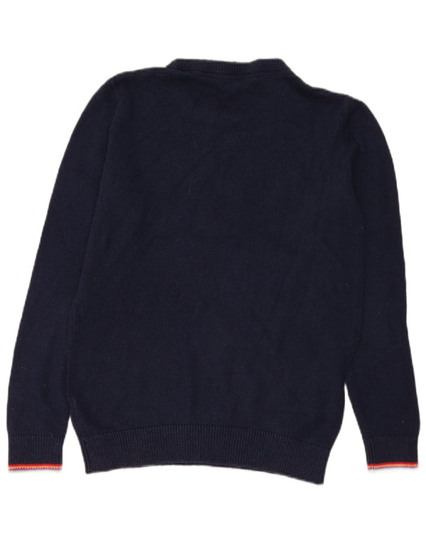Crew Clothing Γυναικείο πουλόβερ με γραφικό λαιμό UK 12 Medium Navy Blue