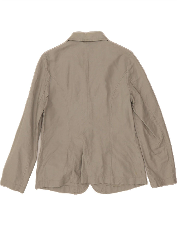 CHERIE Womens 3 Button Blazer Jacket IT 44 Medium Grey Linen Vintage cherie and Second-Hand cherie from Messina Hembry 