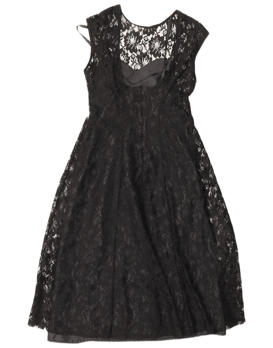 CLASSIC Γυναικείο Φόρεμα Α-Line UK 12 Medium Black Floral Nylon