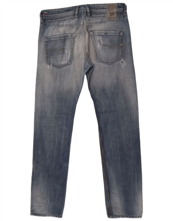 Diesel Ανδρικό Belther Distressed Straight Jeans W32 L34 Μπλε βαμβακερό