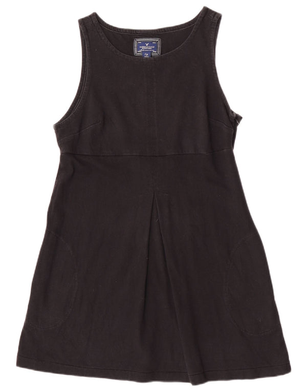 American Eagle Γυναικείο Αμάνικο Φόρεμα Α-γραμμής UK 14 μεγάλο μαύρο βαμβακερό