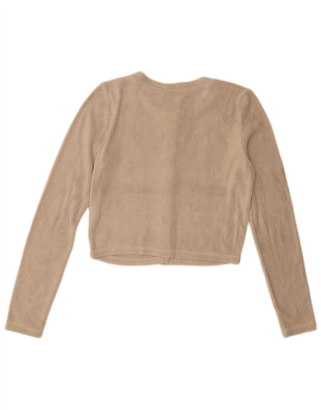 Zara Γυναικεία Ζακέτα Crop UK 10 Small Beige Polyester