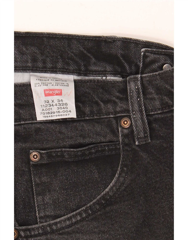 Ανδρικό τζιν Wrangler ίσιο W32 L34 μαύρο βαμβακερό