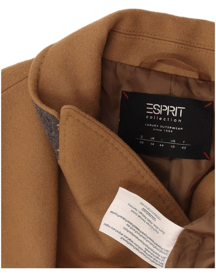 Esprit Γυναικείο Πανωφόρι UK 14 Μεγάλο Μπεζ Παρθένο Μαλλί