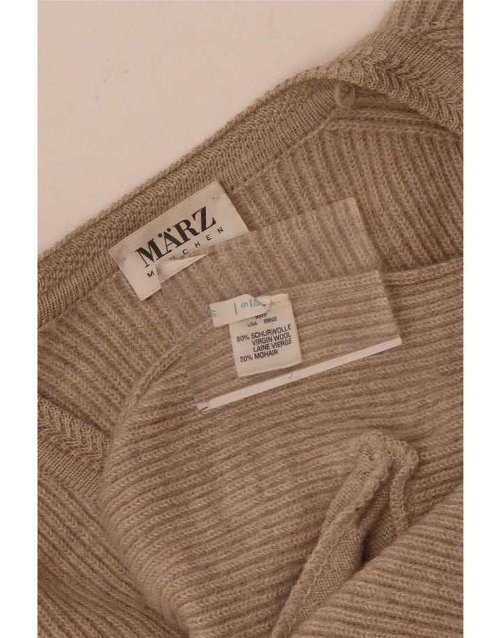 Ανδρικό πουλόβερ ζακέτα Marz Loose Fit Μικρό μπεζ μαλλί