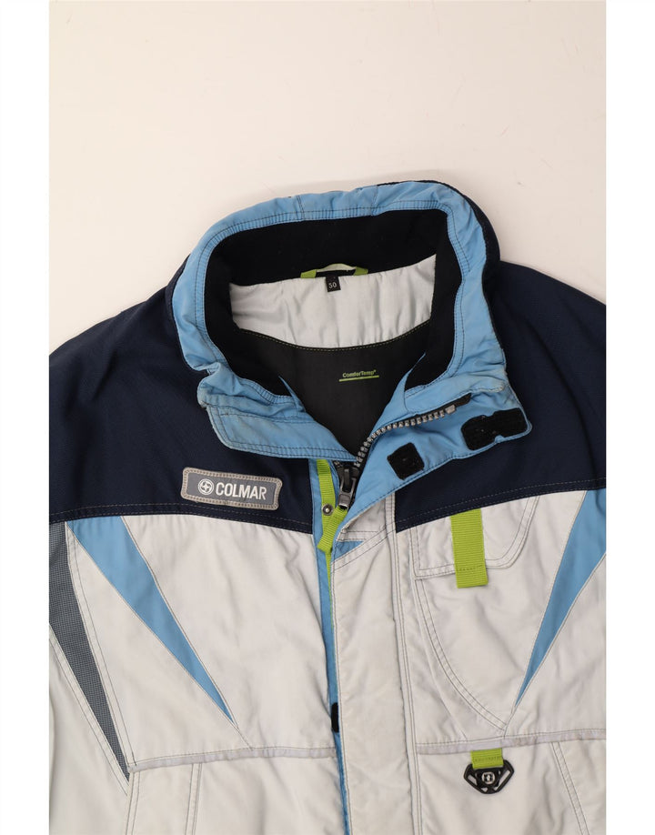 COLMAR Mens Windbreaker Jacket EU 50 Large White Colourblock Vintage Colmar and Second-Hand Colmar from Messina Hembry 