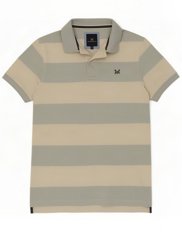 Crew Clothing Mens Polo Shirt Small Blue Striped Cotton