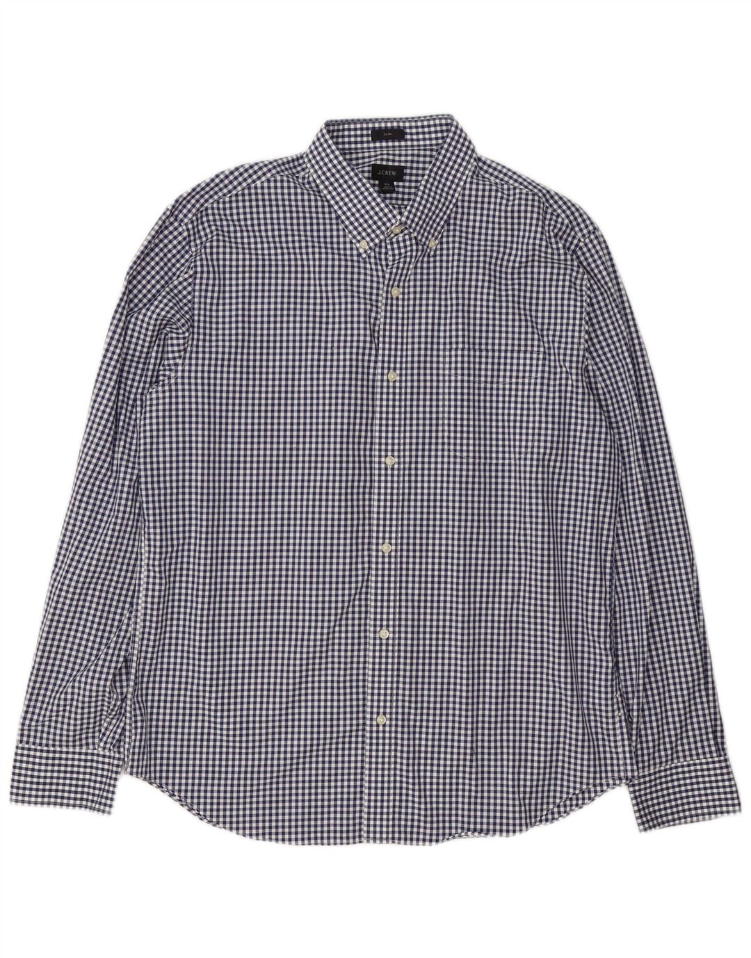J. Crew Ανδρικό Slim Shirt XL Navy Blue Gingham Cotton