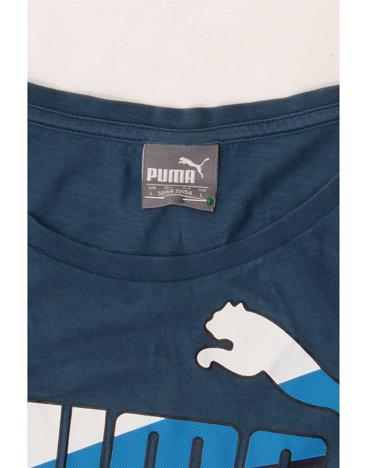 Ανδρικό γραφικό T-Shirt Puma Top Large Blue