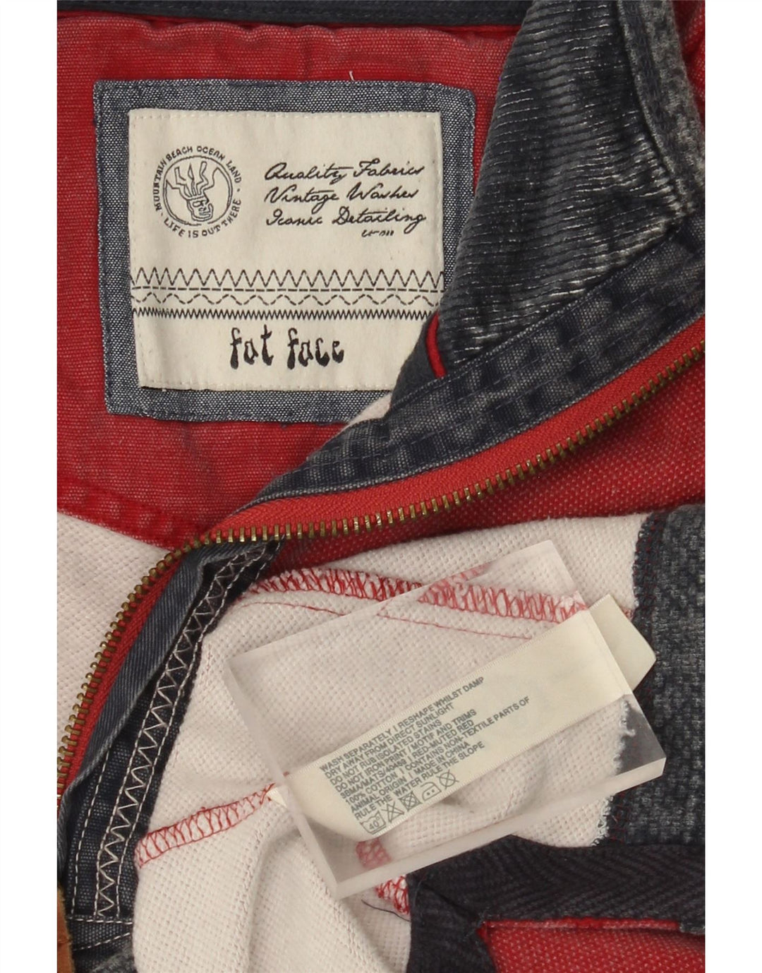 Ανδρικό φούτερ με λαιμόκοψη με φερμουάρ για πρόσωπο με μεγάλο κόκκινο βαμβακερό