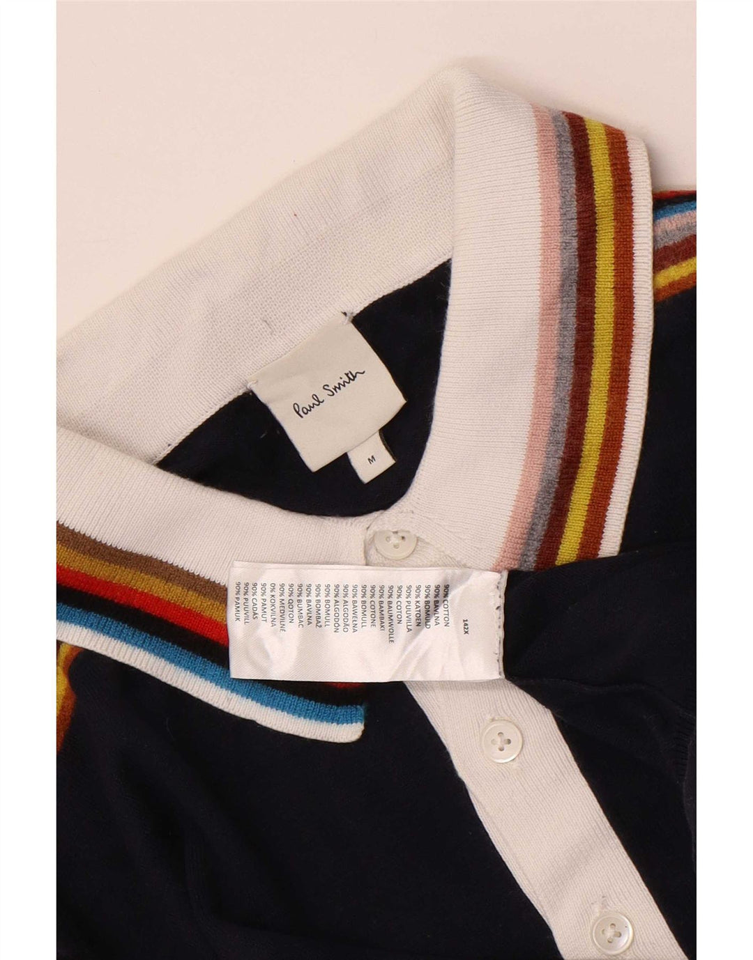 Paul Smith Ανδρικό πουλόβερ με κοντό μανίκι polo λαιμόκοψη μεσαίο μπλε ναυτικό