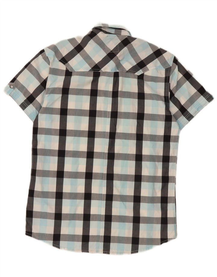 Jack & Jones Ανδρικό κοντομάνικο πουκάμισο από μεσαίο τιρκουάζ βαμβάκι