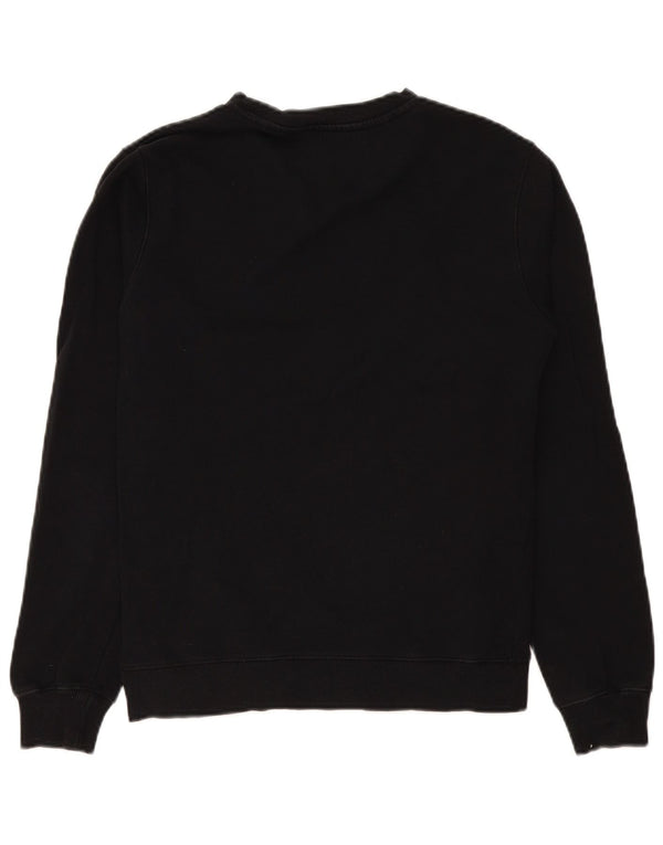 Diesel Womens Graphic Sweatshirt Jumper UK 14 Medium Black Cotton