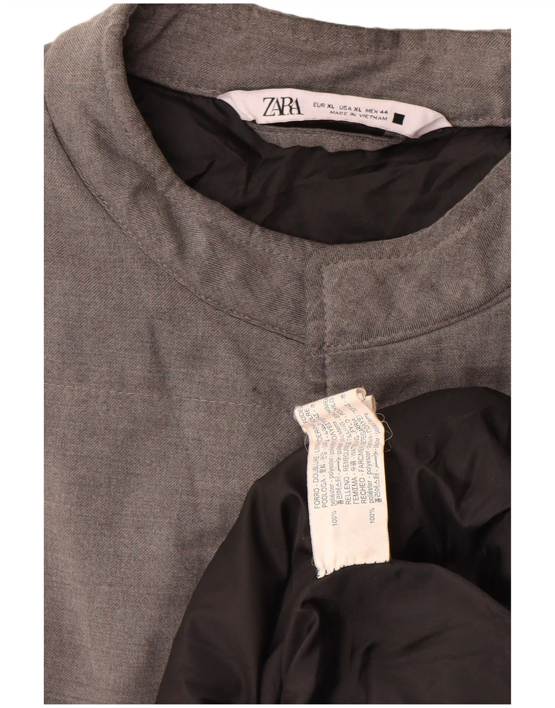 Zara Ανδρικό padded Gilet UK 42 XL Grey Polyester