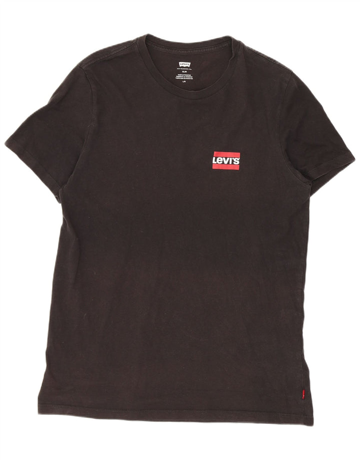 Ανδρικό T-Shirt Levi's Slim Fit Top μεγάλο μαύρο βαμβακερό