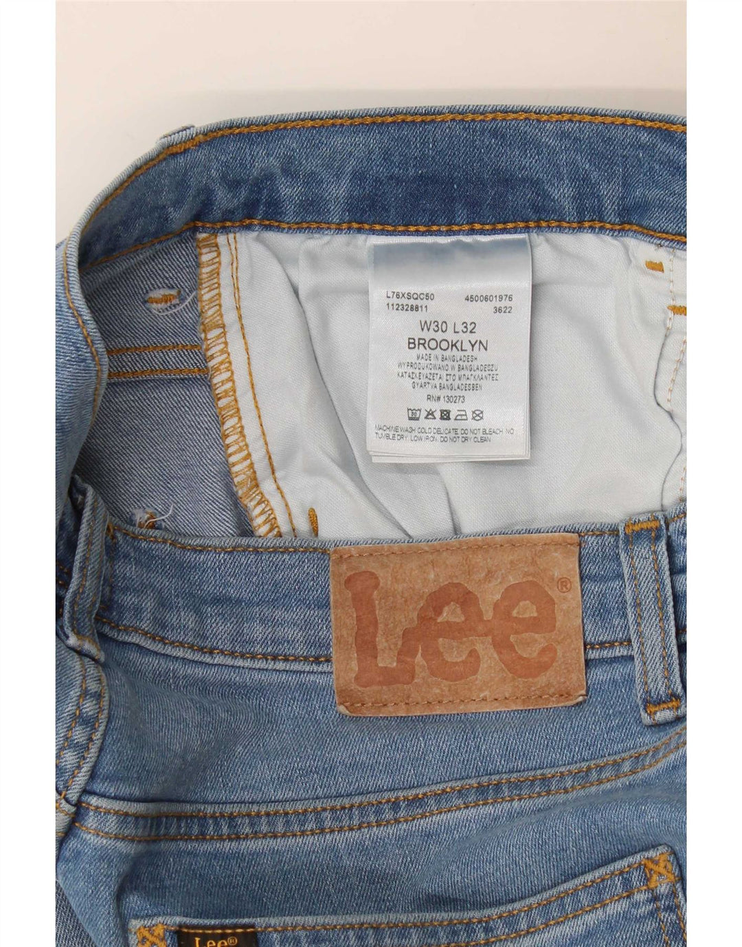 Lee Mens Brooklyn Straight Jeans W30 L32 Blue Cotton