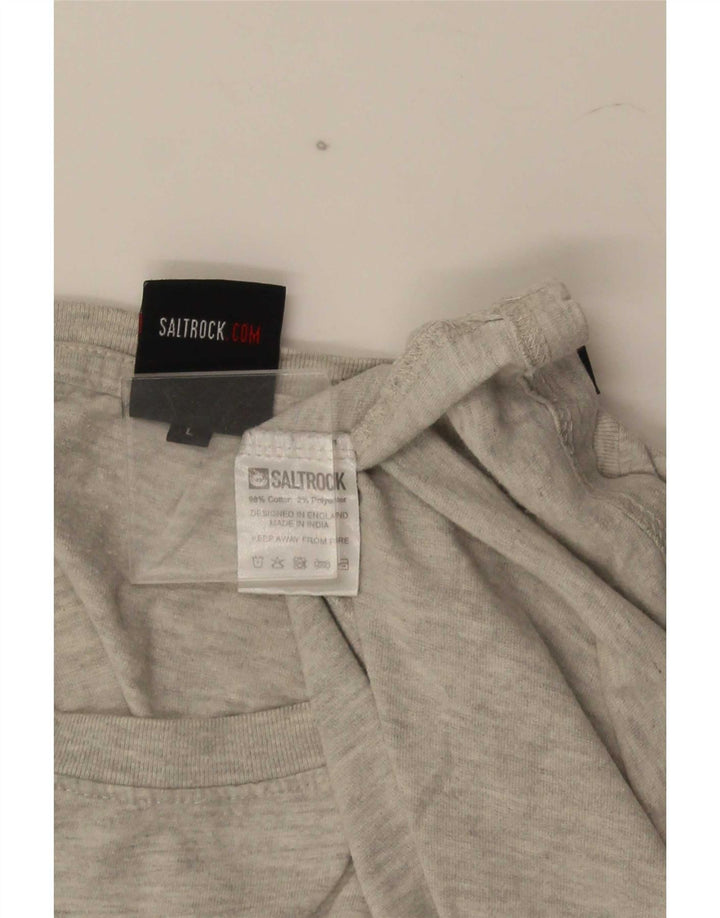 Ανδρικό γραφικό T-Shirt Saltrock Top μεγάλο γκρι βαμβακερό