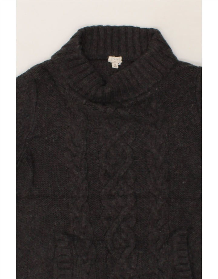 J. CREW Womens Roll Neck Jumper Sweater UK 10 Small Grey Viscose Vintage J. Crew and Second-Hand J. Crew from Messina Hembry 